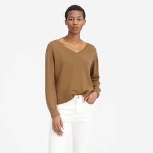 Everlane V-Neck Square Sweater Ochre Size M